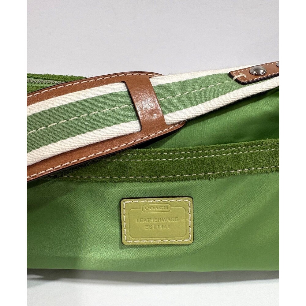 Coach Green Sateen / Leather trim Mini Barrel Bag Vintage 2006 RARE - Picture 9 of 14